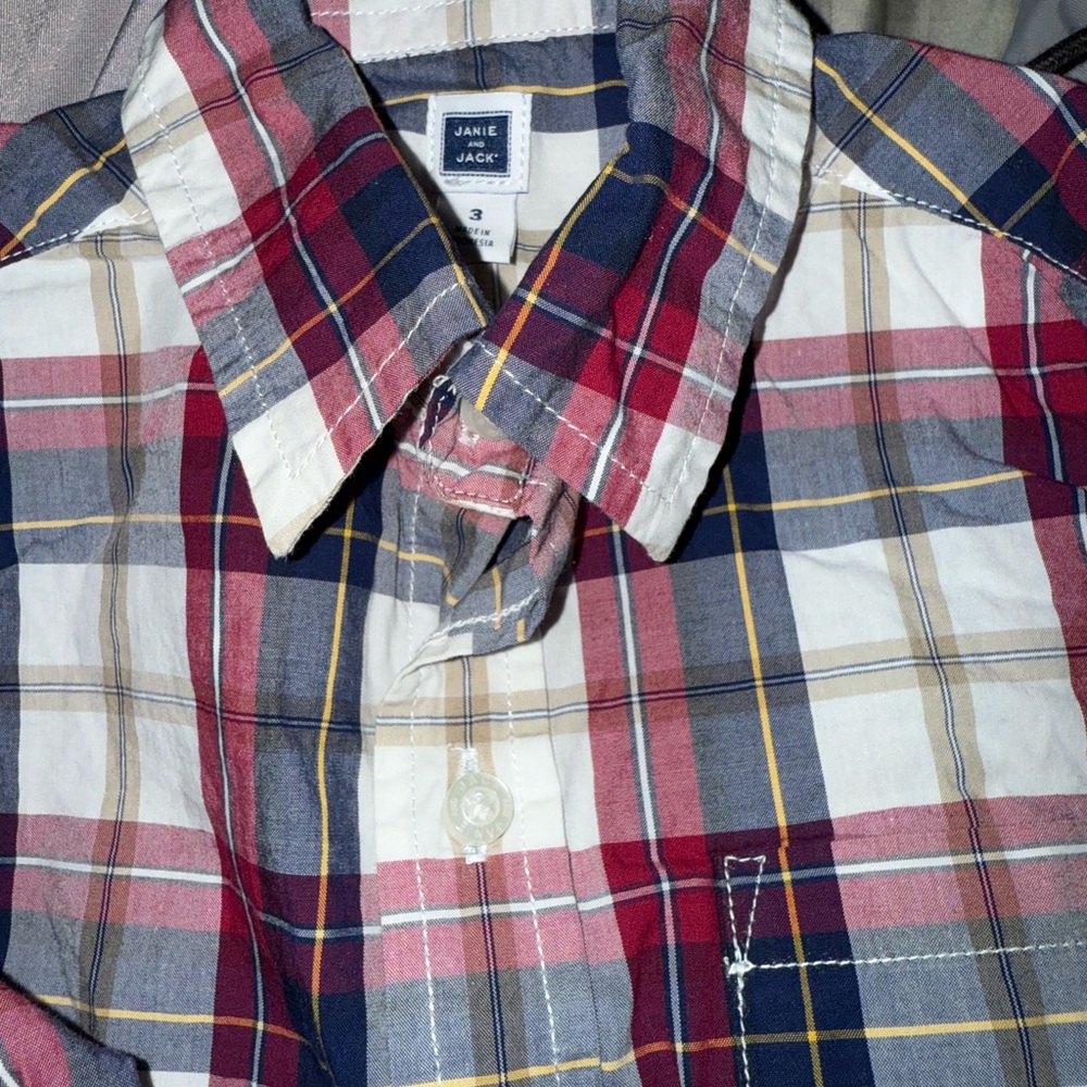 Janie and Jack Men's Multicolor Plaid Shirt